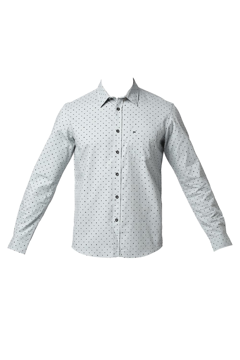 BASICS SLIM FIT OXFORD PRINTED SHIRT