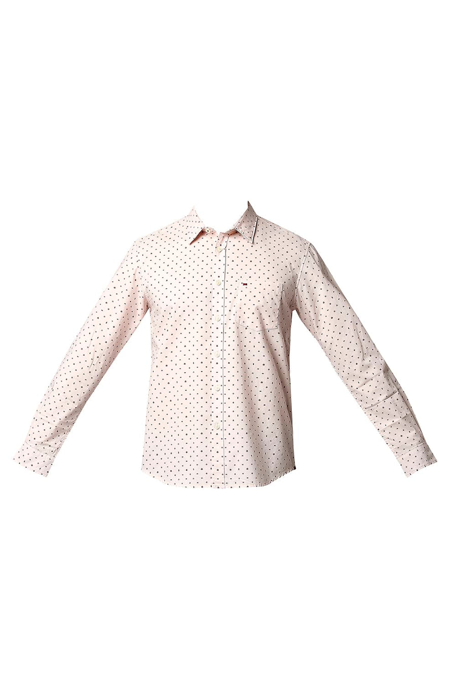 BASICS SLIM FIT PINK PEARL OXFORD PRINTED SHIRT