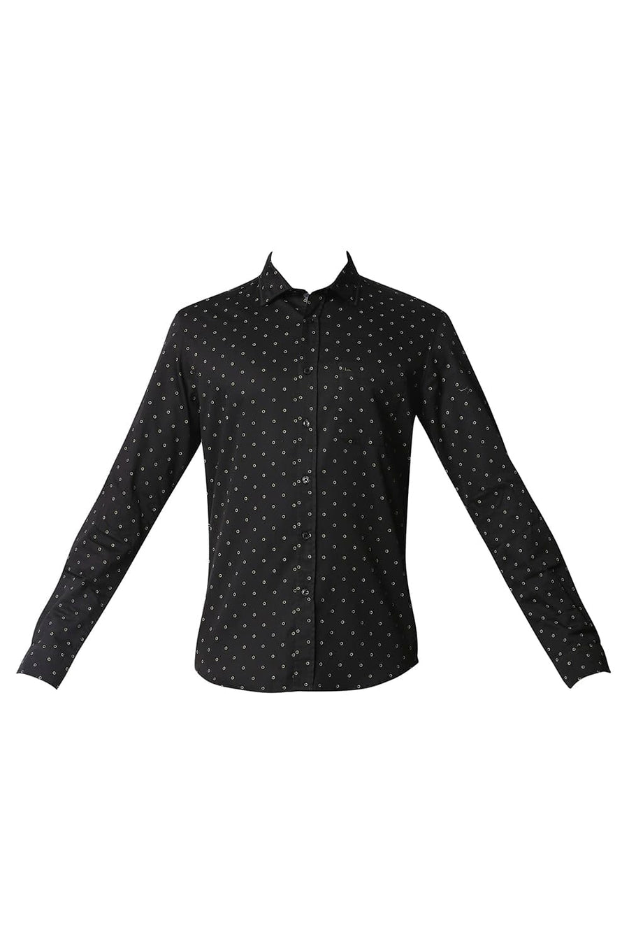 BASICS SLIM FIT SCARAB GREEN SATIN PRINTED SHIRT