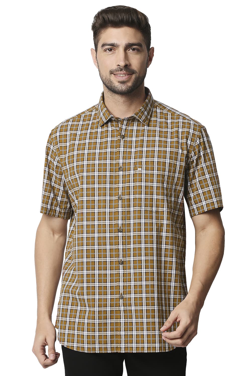 BASICS SLIM FIT CHECKS SHIRT