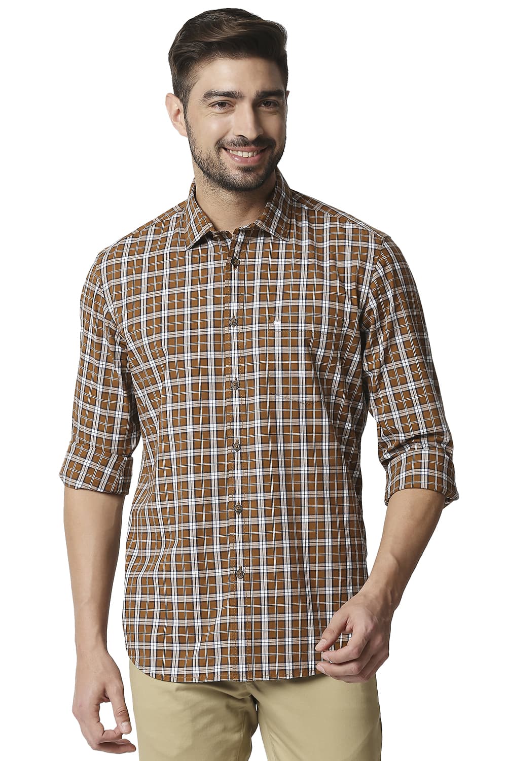 BASICS SLIM FIT CHECKS SHIRT