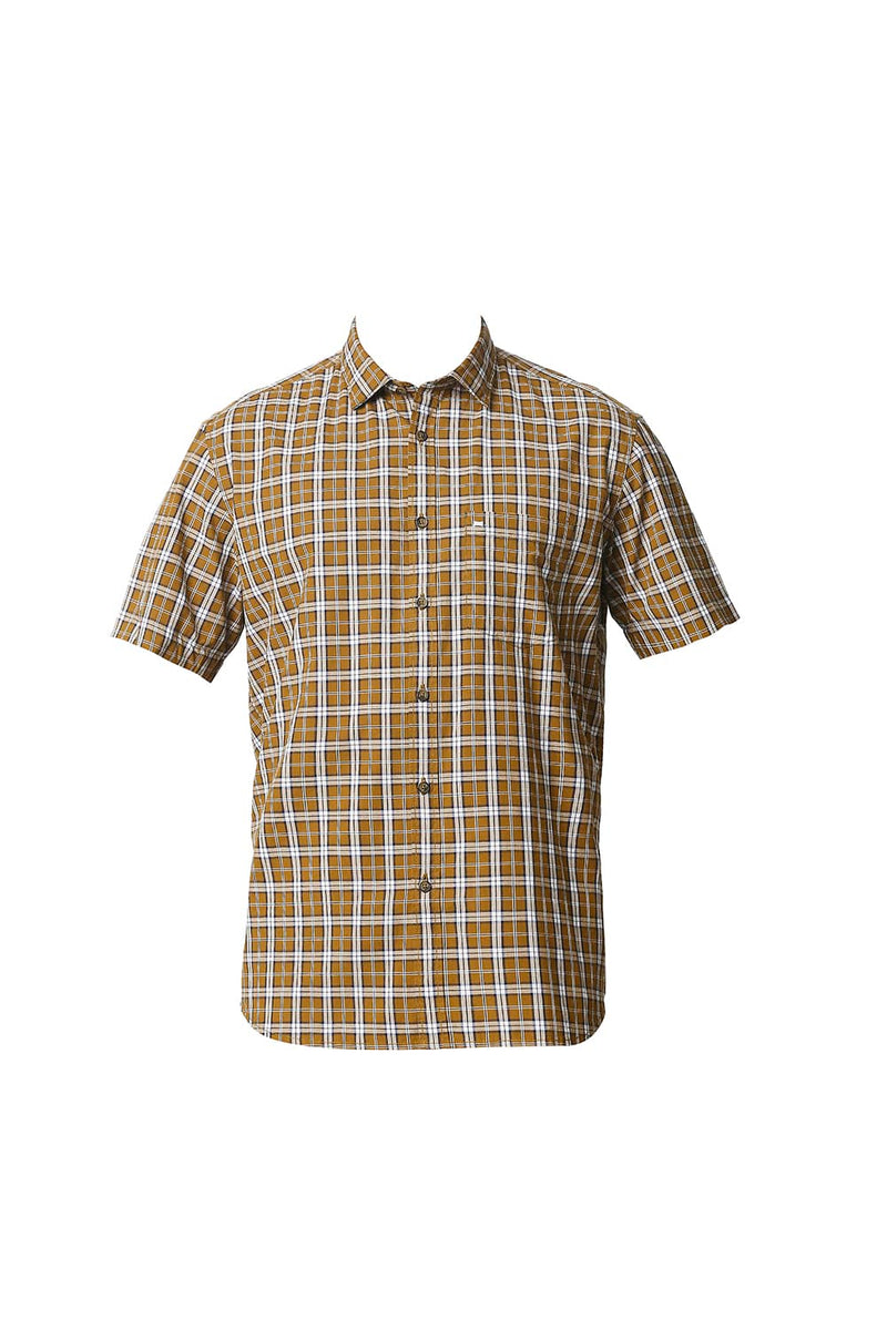 BASICS SLIM FIT CHECKS HALFSLEEVES SHIRT