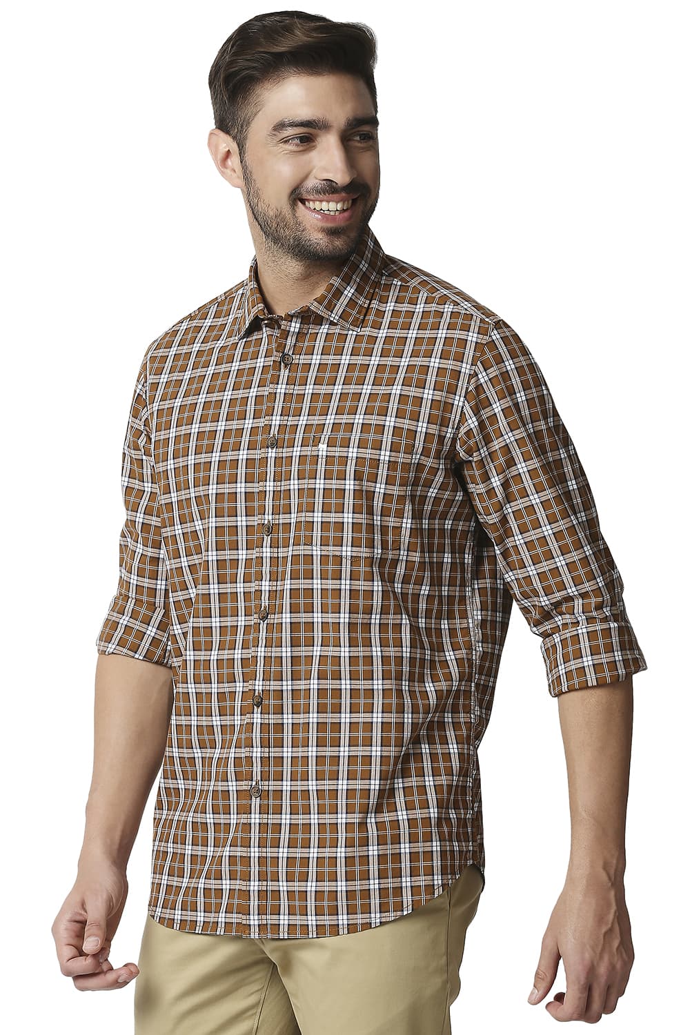 BASICS SLIM FIT CHECKS SHIRT