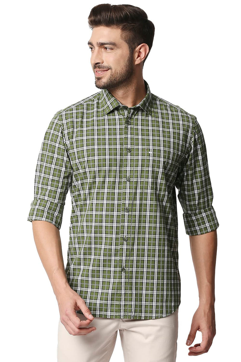 BASICS SLIM FIT CHECKS SHIRT