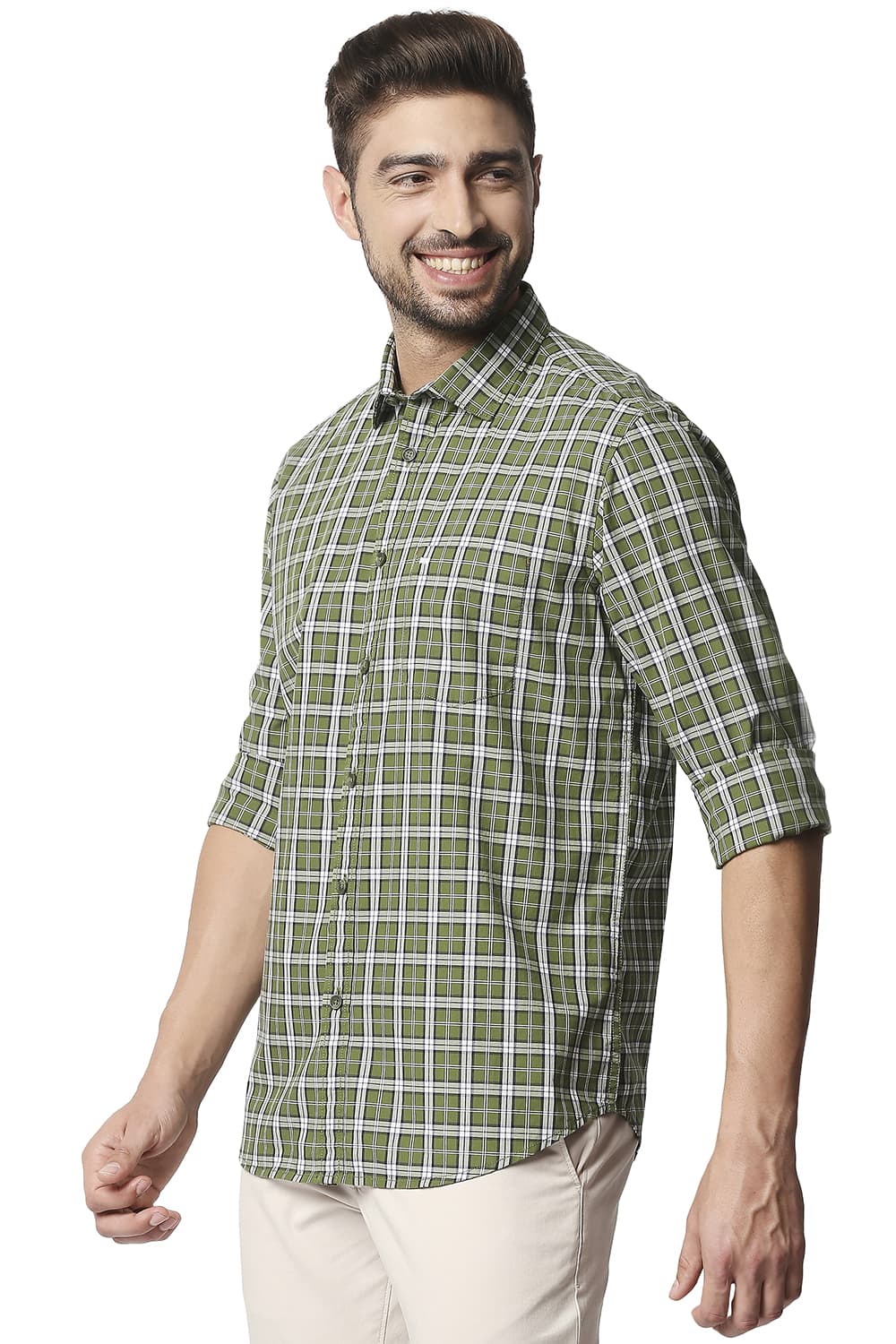 BASICS SLIM FIT CHECKS SHIRT