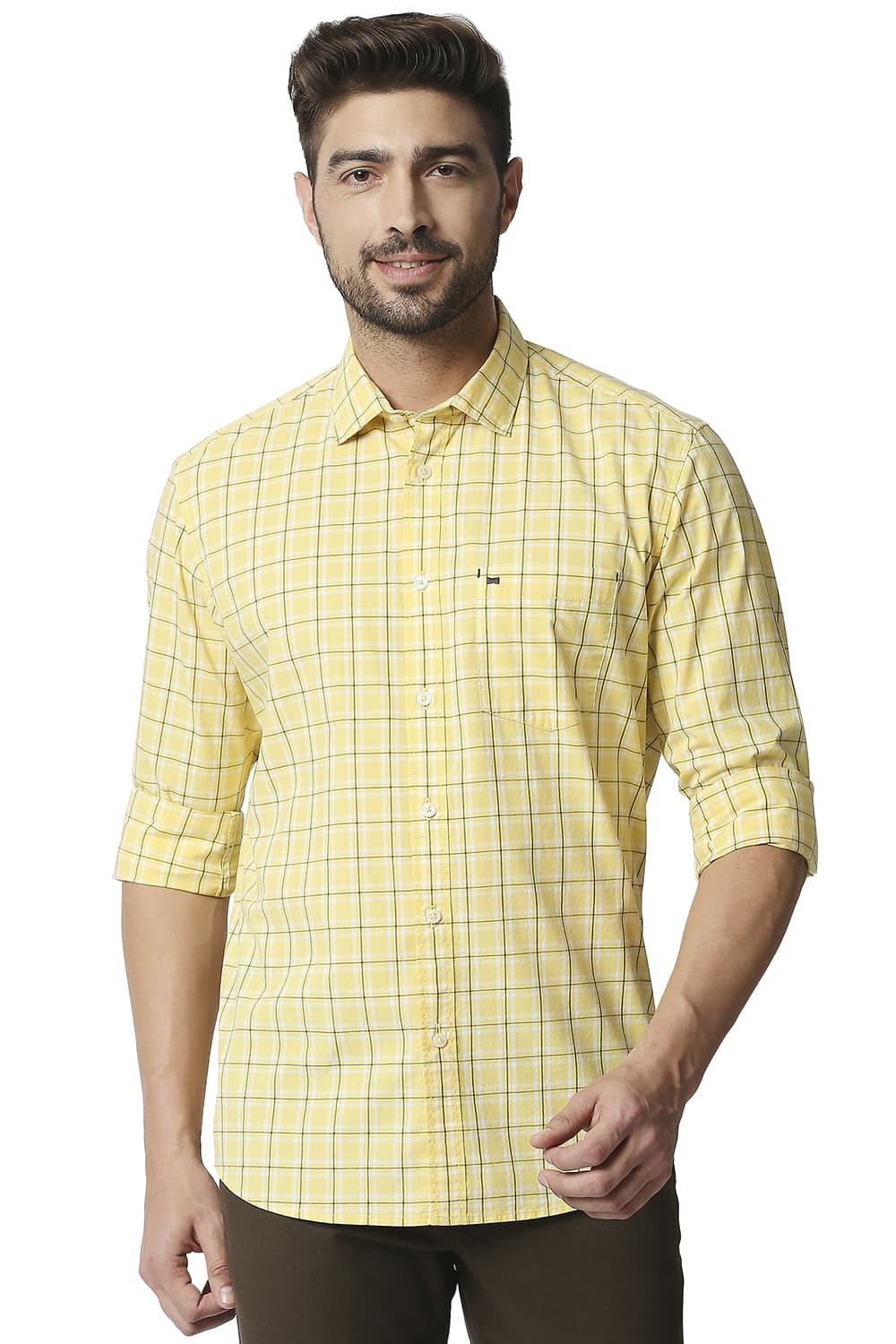 BASICS SLIM FIT CHECKS SHIRT