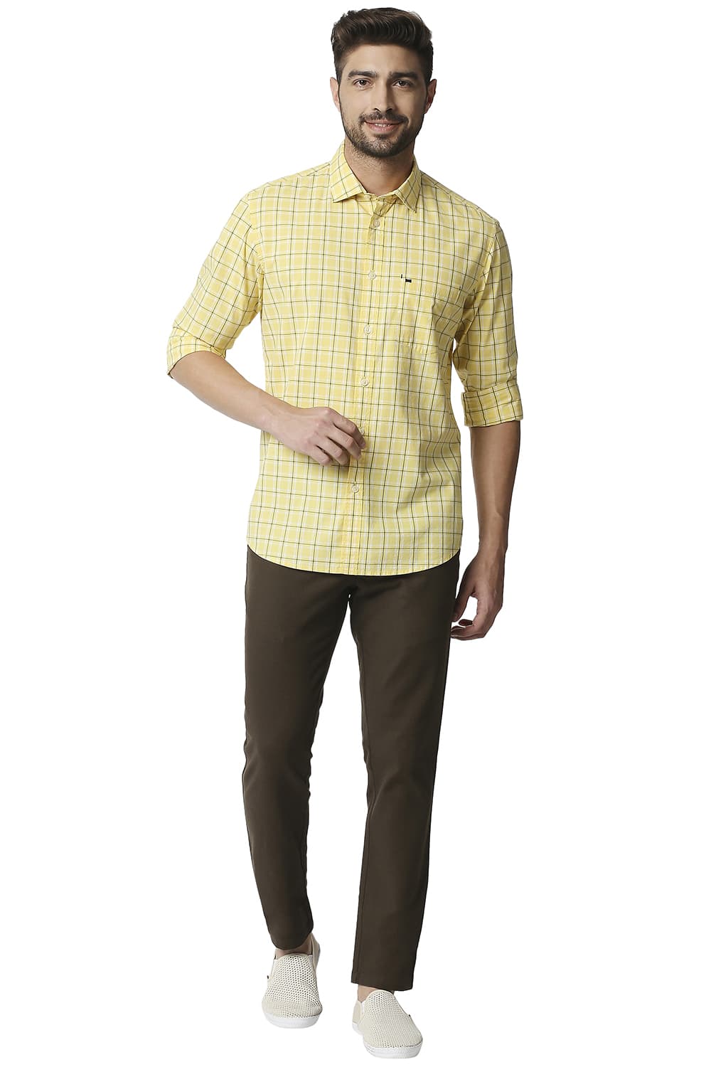 BASICS SLIM FIT CHECKS SHIRT