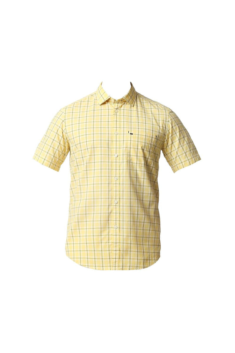 BASICS SLIM FIT CHECKS HALFSLEEVES SHIRT