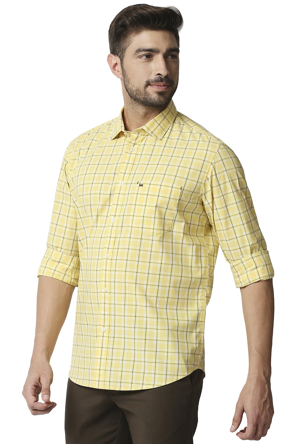 BASICS SLIM FIT CHECKS SHIRT