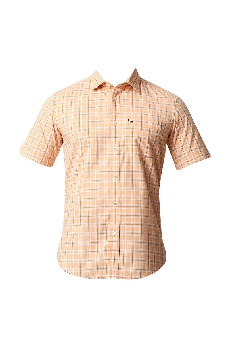 BASICS SLIM FIT CHECKS HALFSLEEVES SHIRT