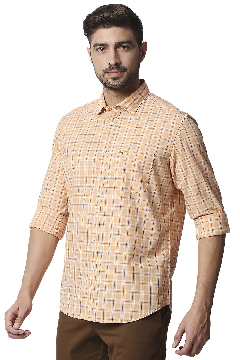 BASICS SLIM FIT CHECKS SHIRT