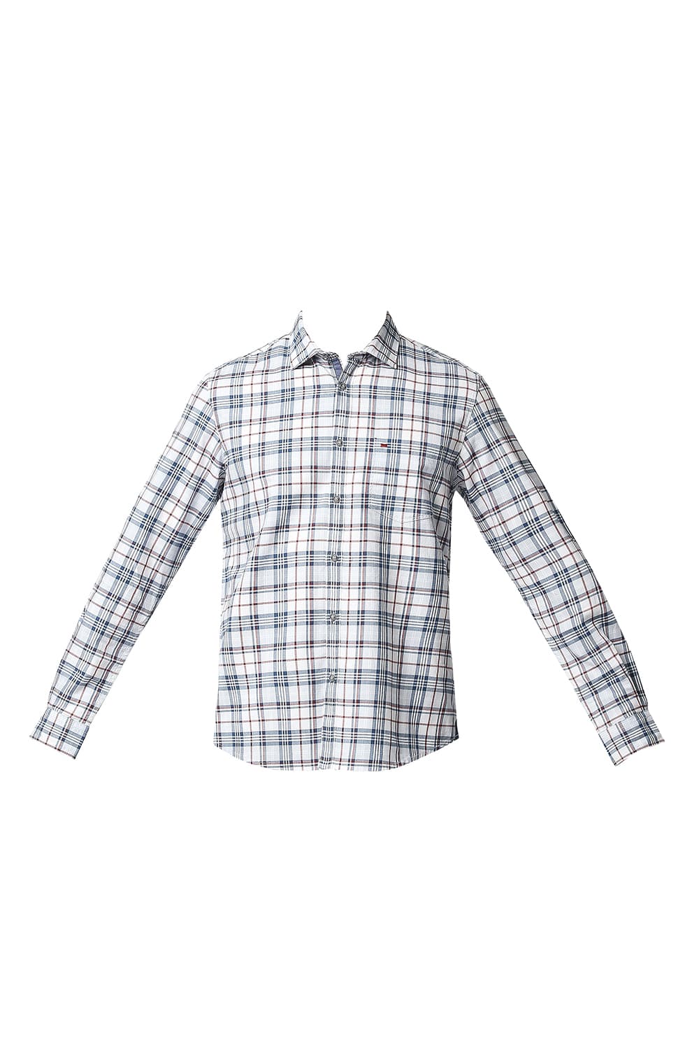 BASICS SLIM FIT TWILL CHECKS SHIRT