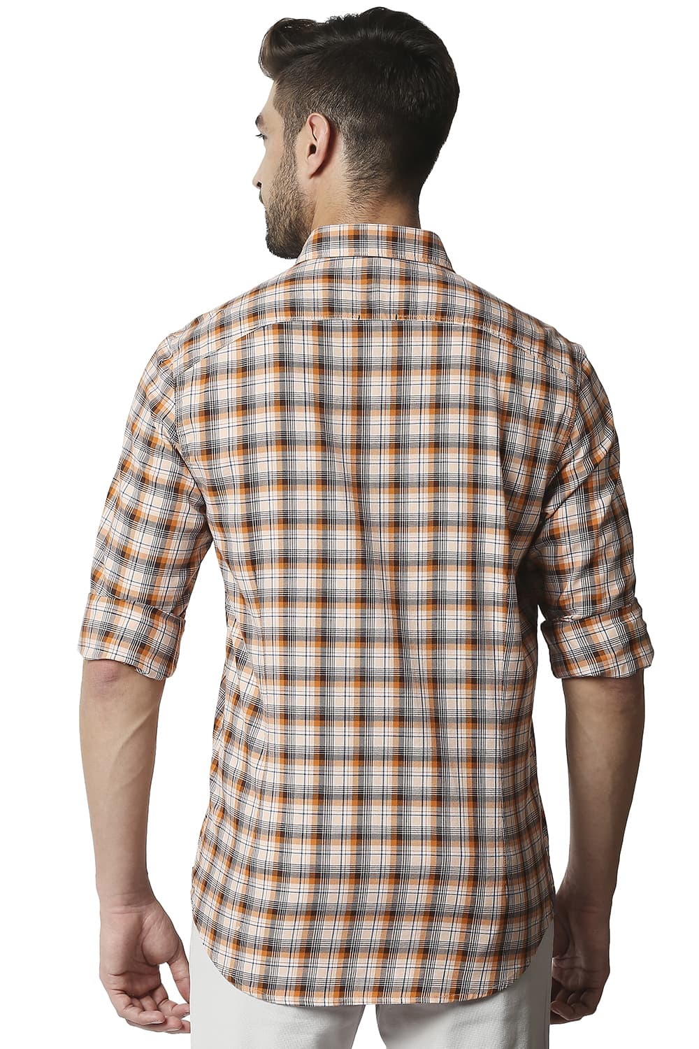 BASICS SLIM FIT TWILL CHECKS SHIRT SHIRT