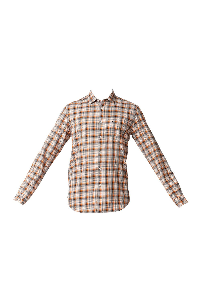 BASICS SLIM FIT TWILL CHECKS SHIRT SHIRT