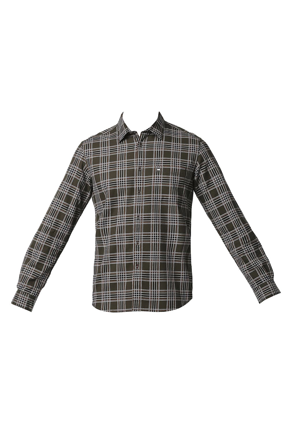 BASICS SLIM FIT TWILL CHECKS SHIRT