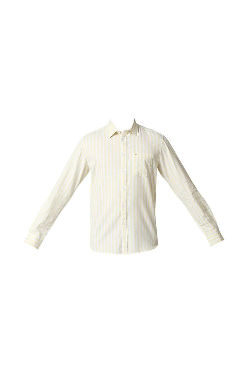 BASICS SLIM FIT TWILL STRIPE SHIRT