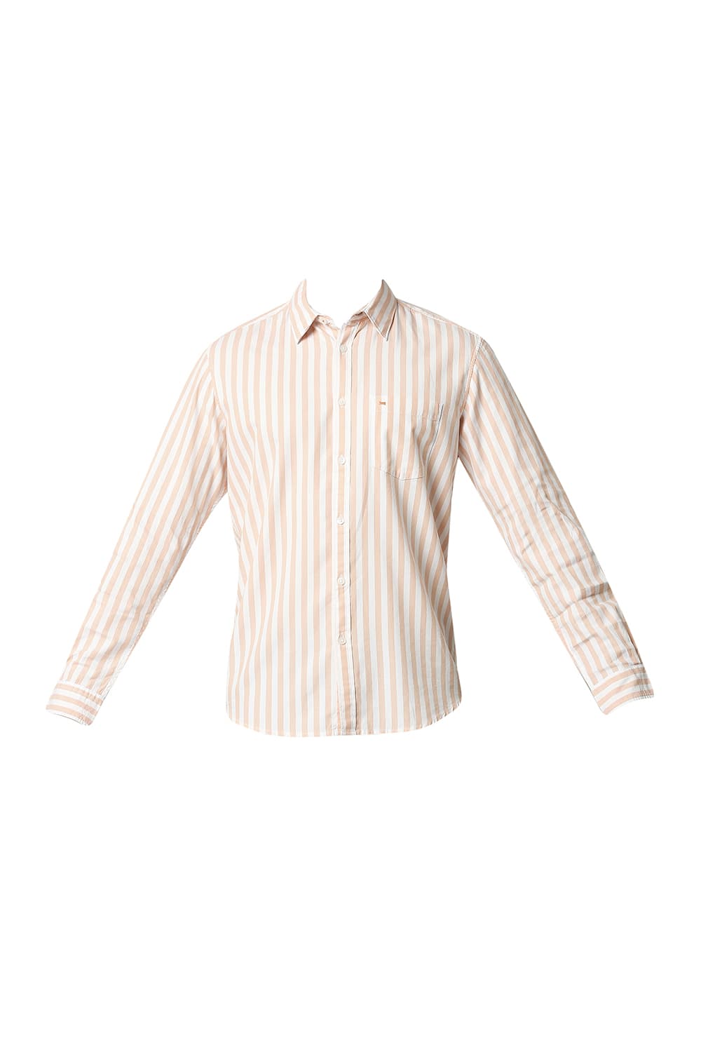 BASICS SLIM FIT TWILL STRIPE SHIRT