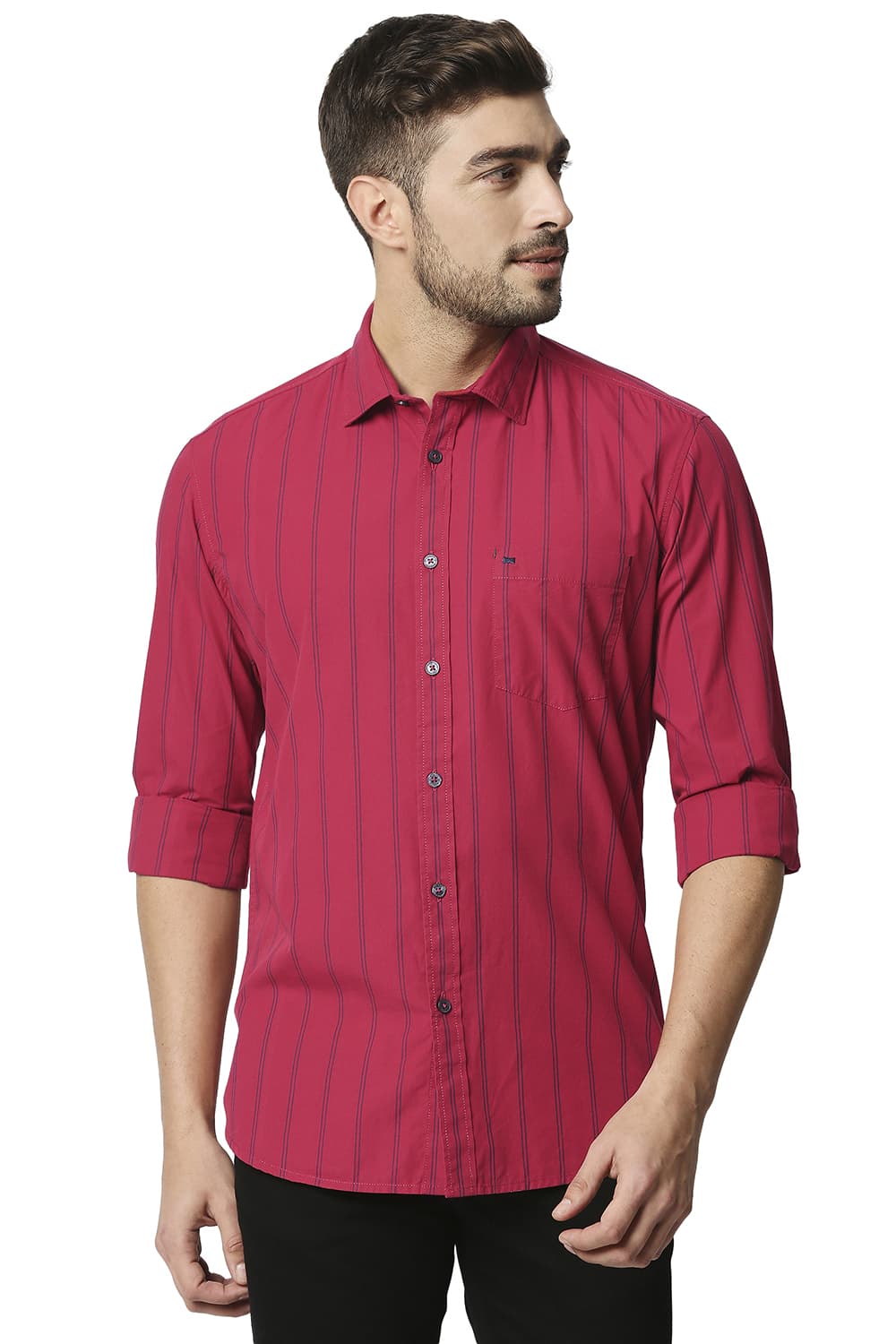 BASICS SLIM FIT STRIPE SHIRT