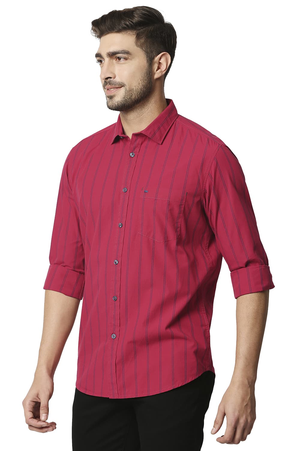 BASICS SLIM FIT STRIPE SHIRT