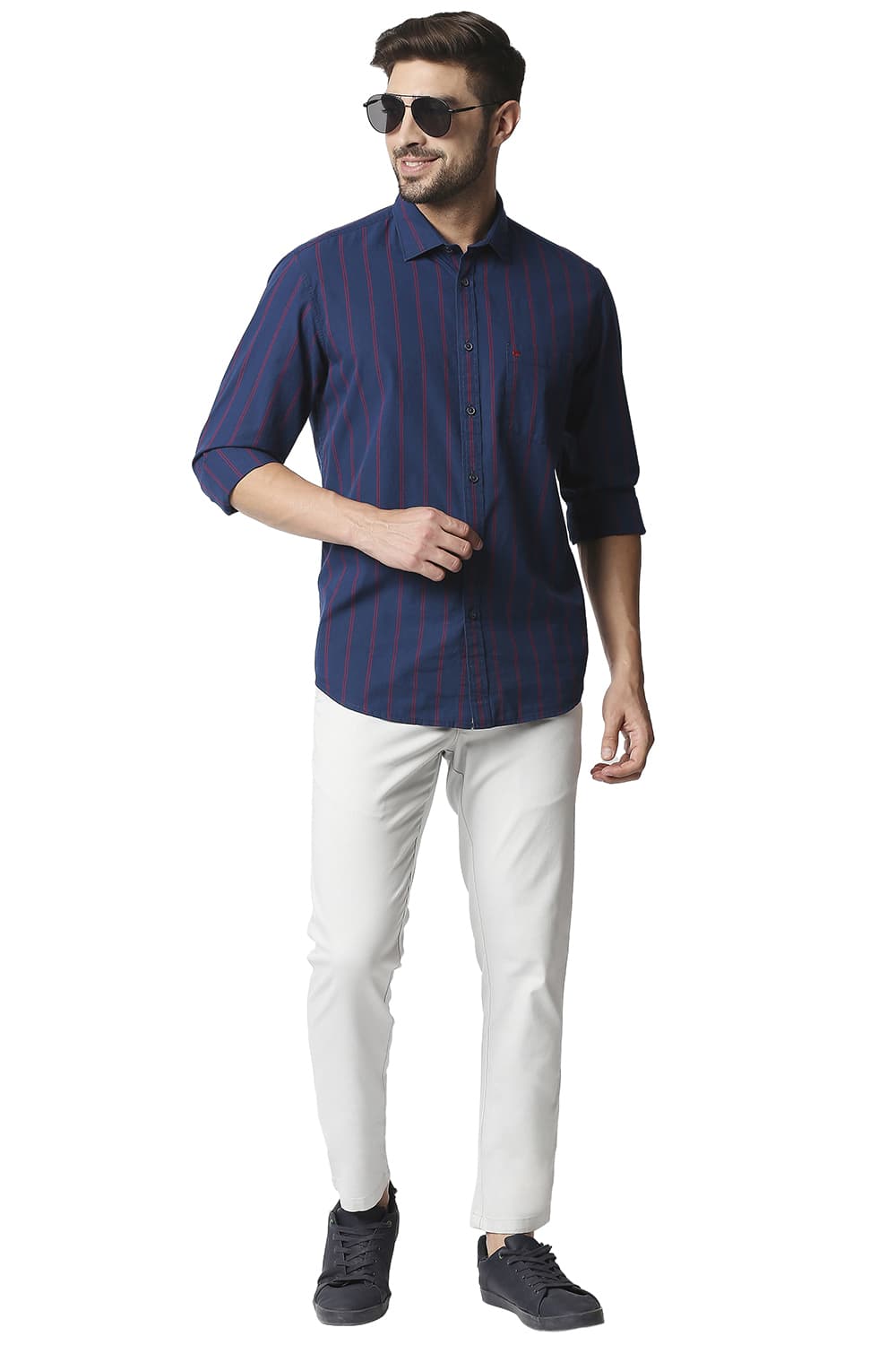 BASICS SLIM FIT STRIPE SHIRT