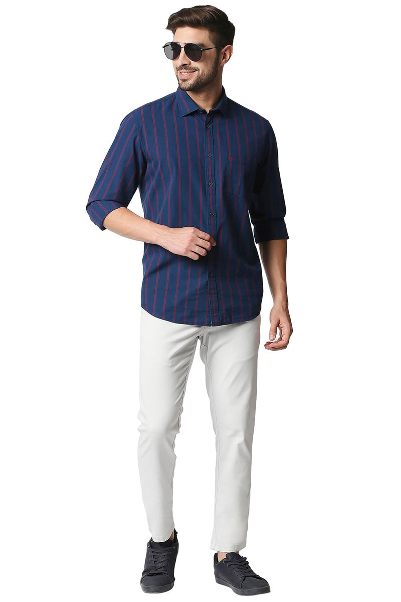 BASICS SLIM FIT STRIPE SHIRT