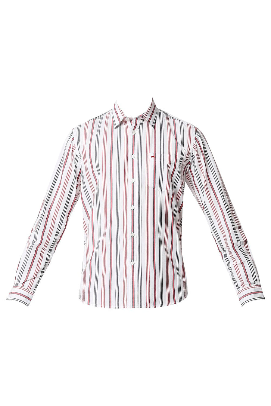 BASICS SLIM FIT CLOUD DANCER WHITE STRIPE SHIRT
