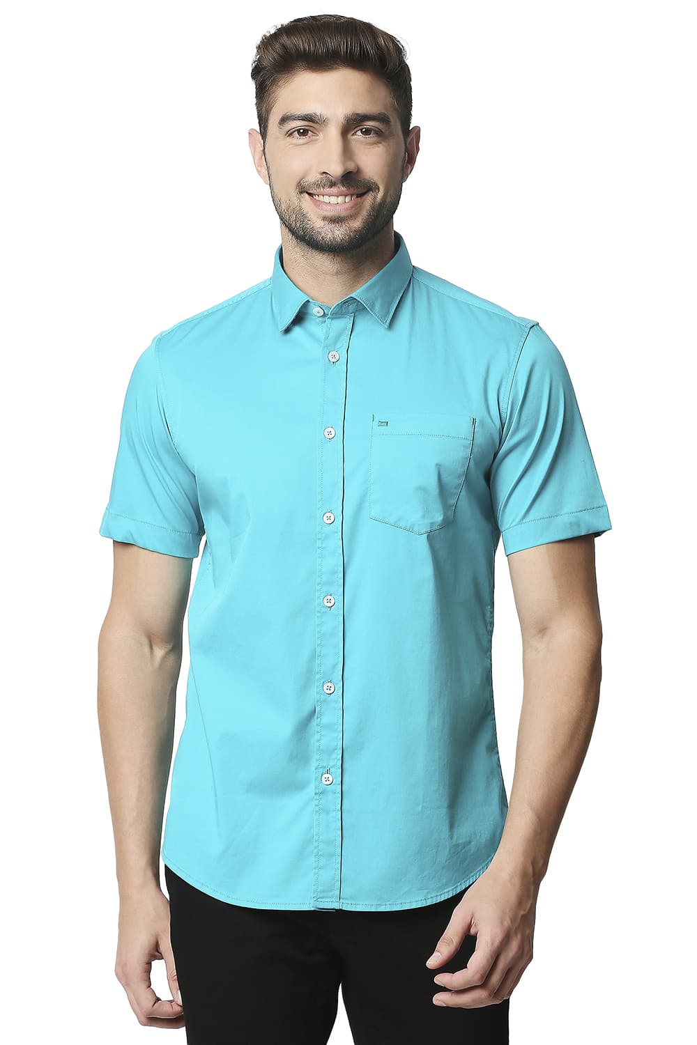 BASICS SLIM FIT TWILL STRETCH SHIRT