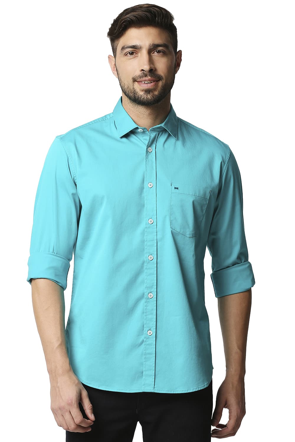 BASICS SLIM FIT TWILL STRETCH SHIRT