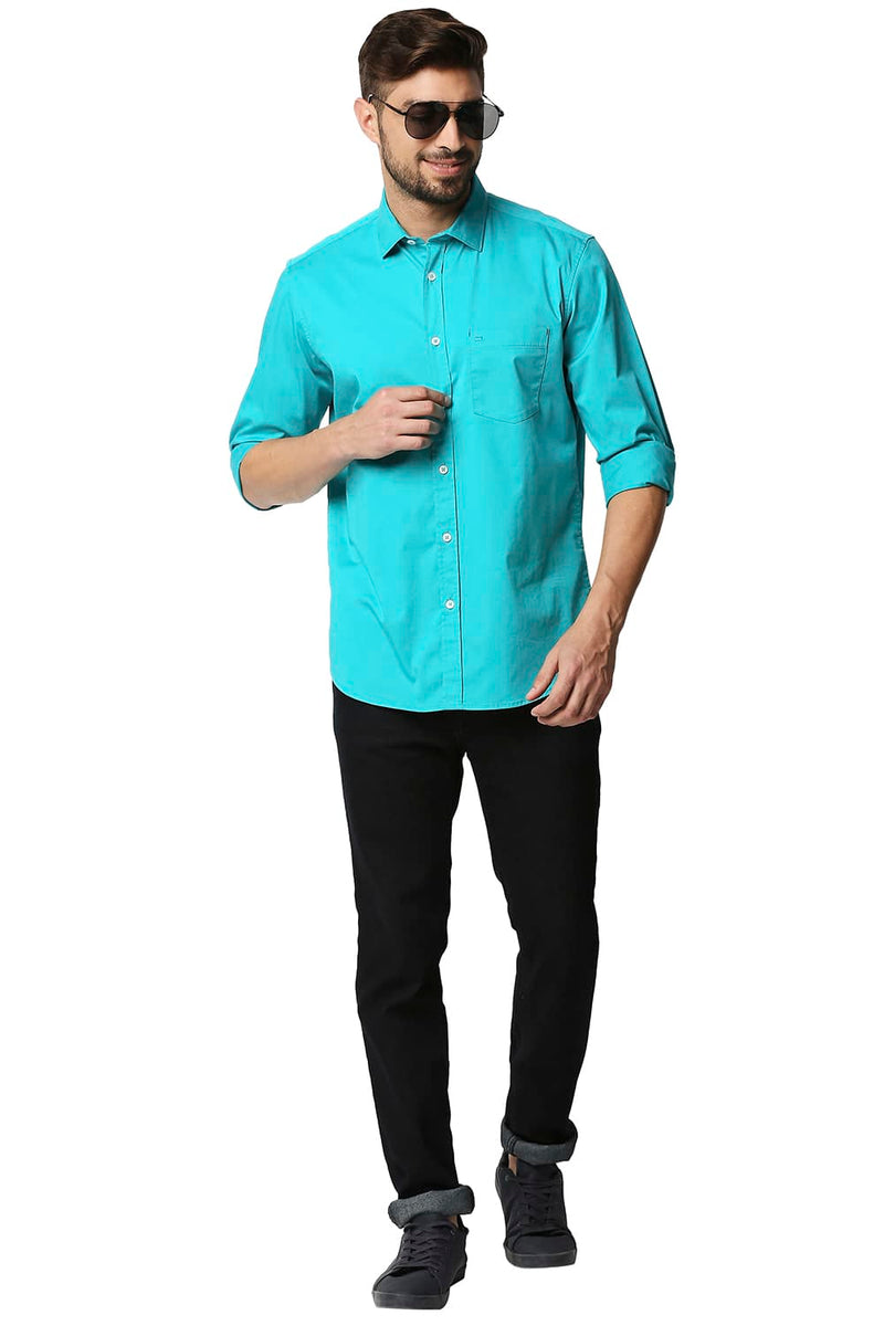 BASICS SLIM FIT TWILL STRETCH SHIRT