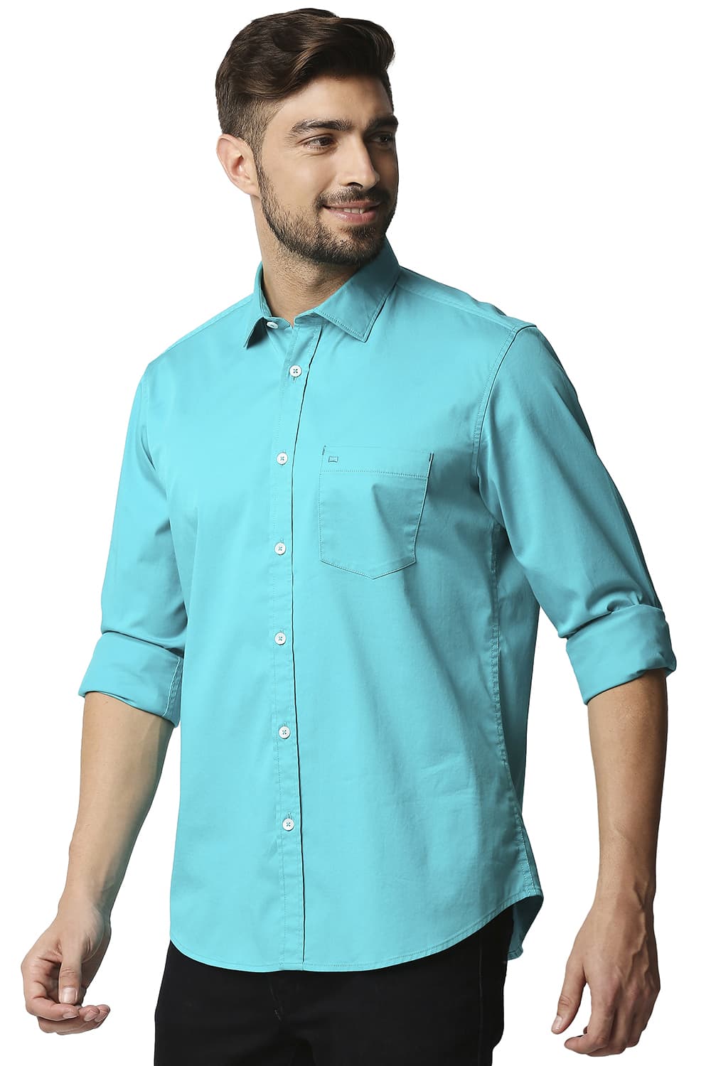 BASICS SLIM FIT TWILL STRETCH SHIRT