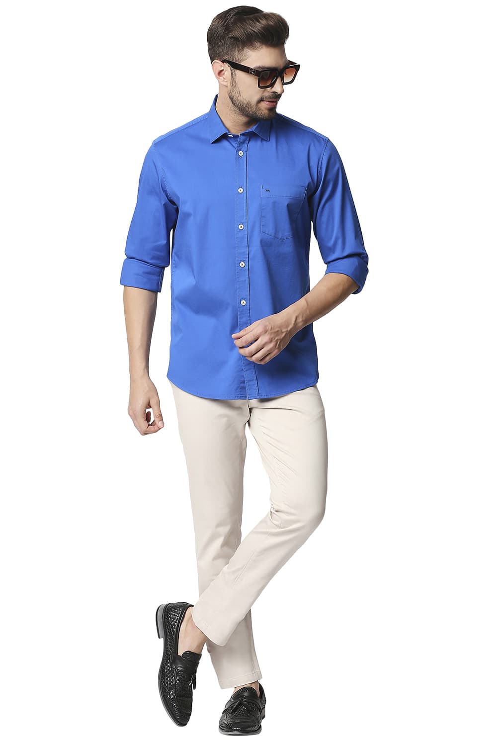 BASICS SLIM FIT TWILL STRETCH SHIRT