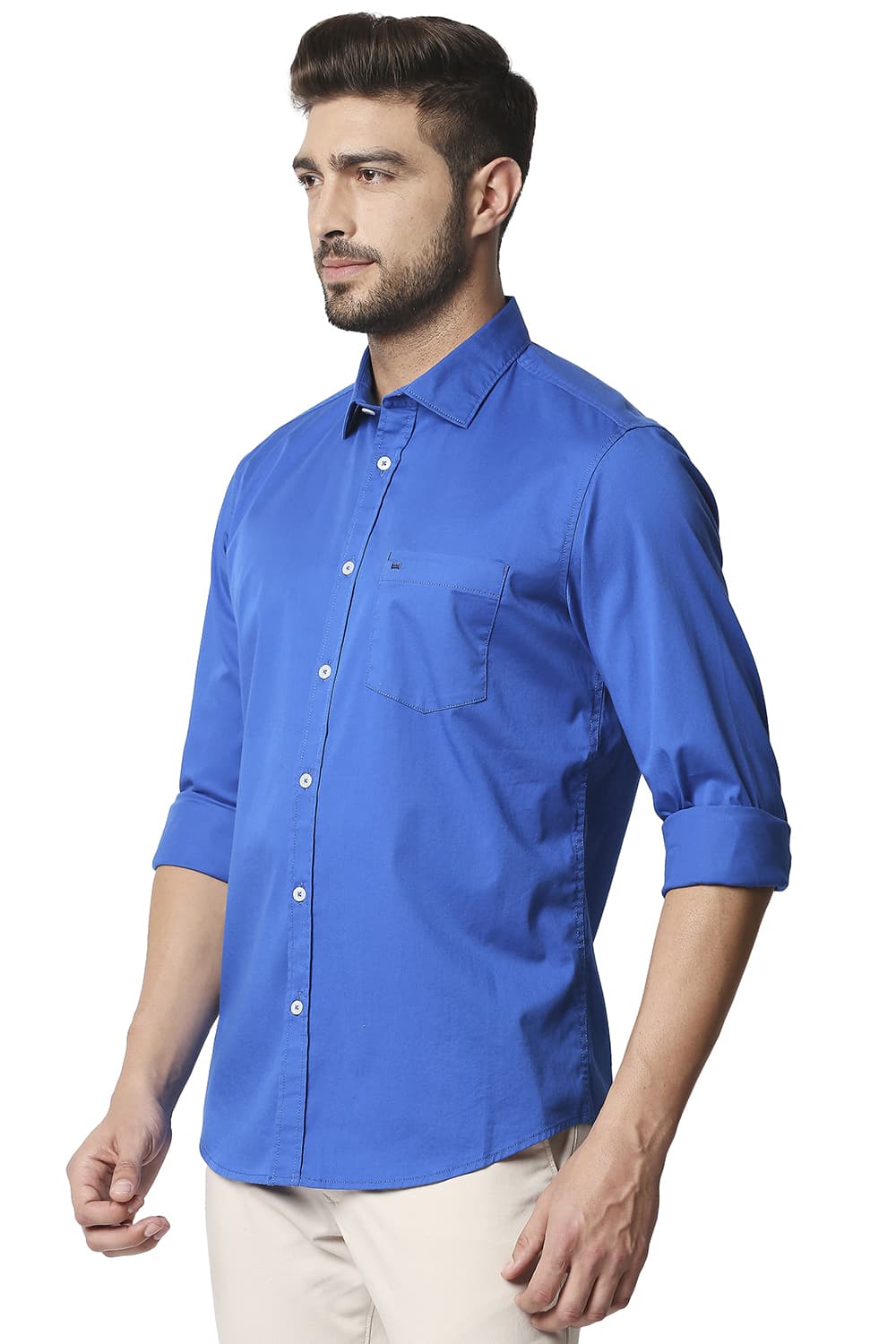 BASICS SLIM FIT TWILL STRETCH SHIRT