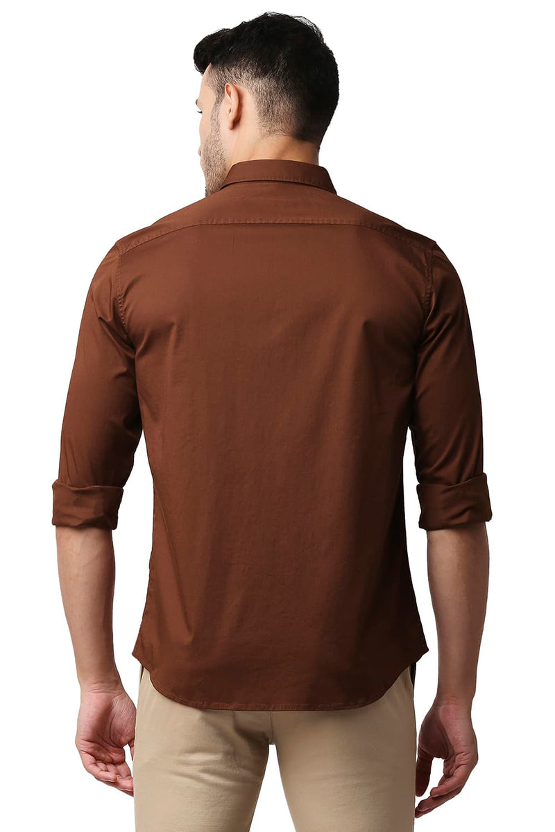 BASICS SLIM FIT TWILL STRETCH SHIRT