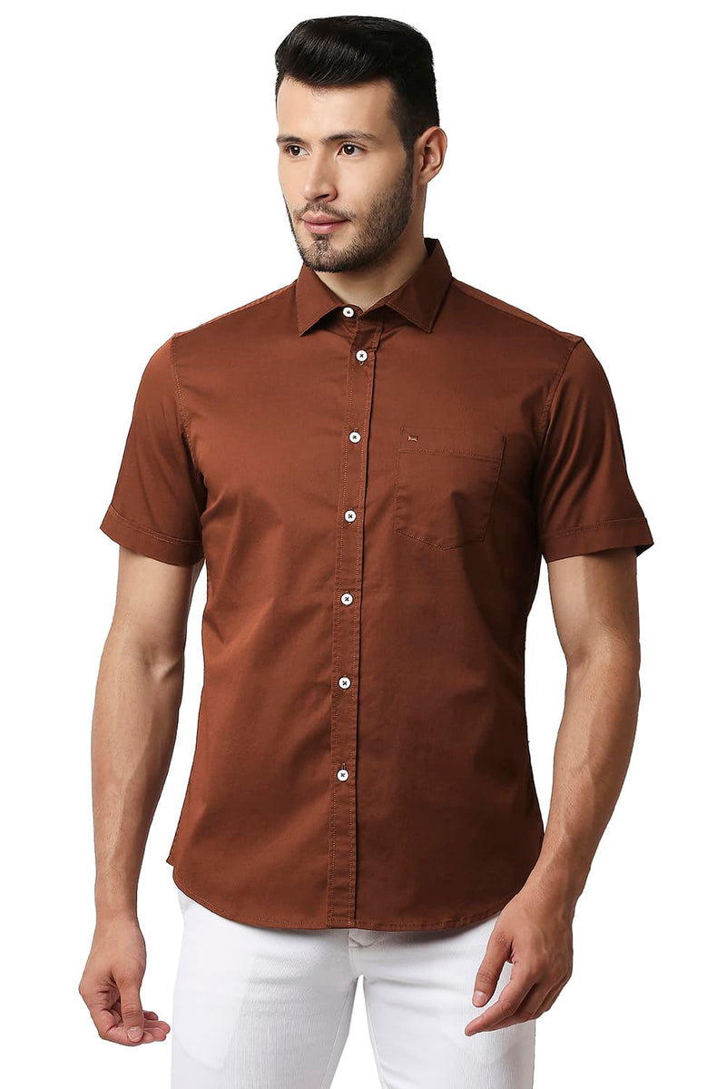 BASICS SLIM FIT TWILL STRETCH SHIRT