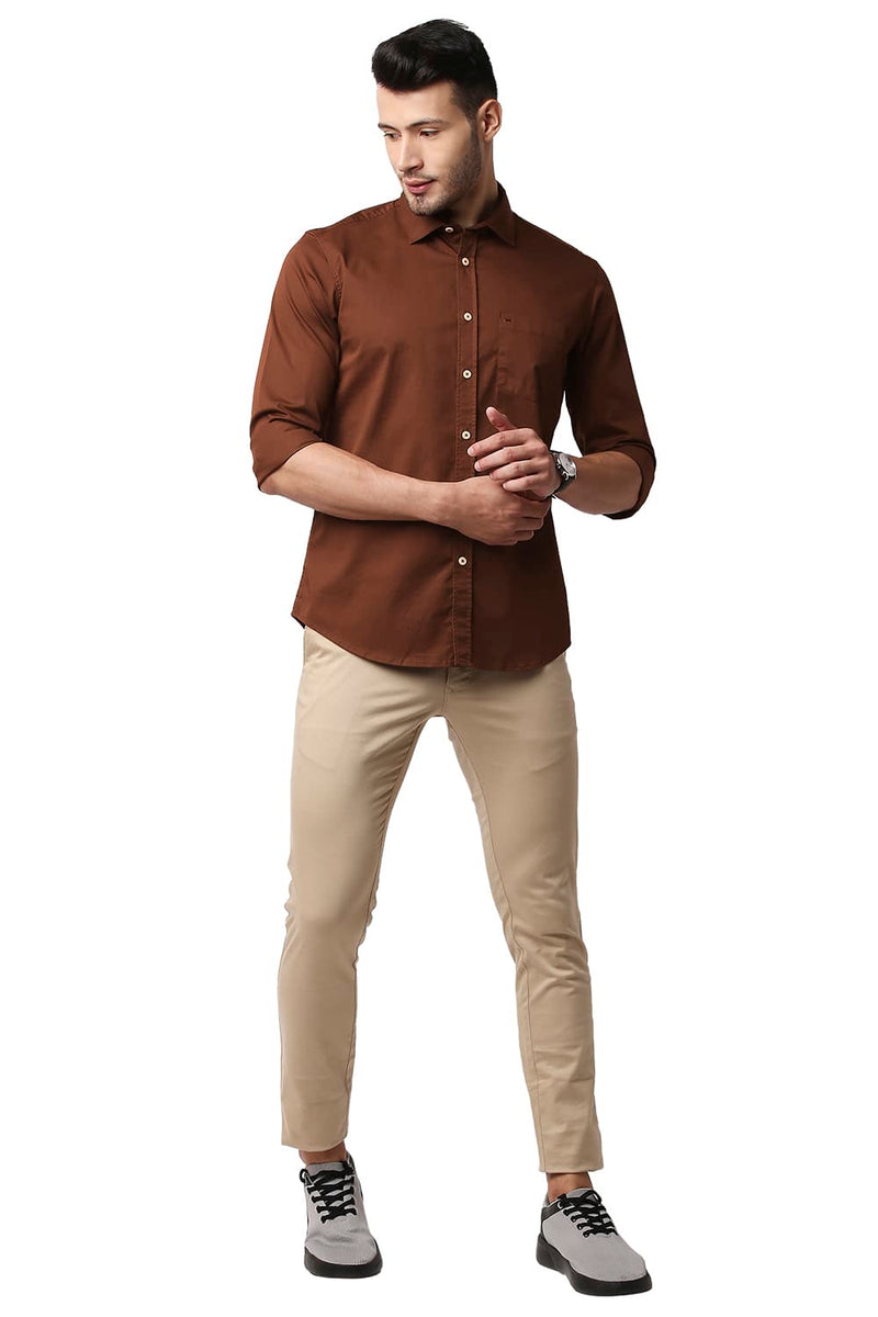 BASICS SLIM FIT TWILL STRETCH SHIRT