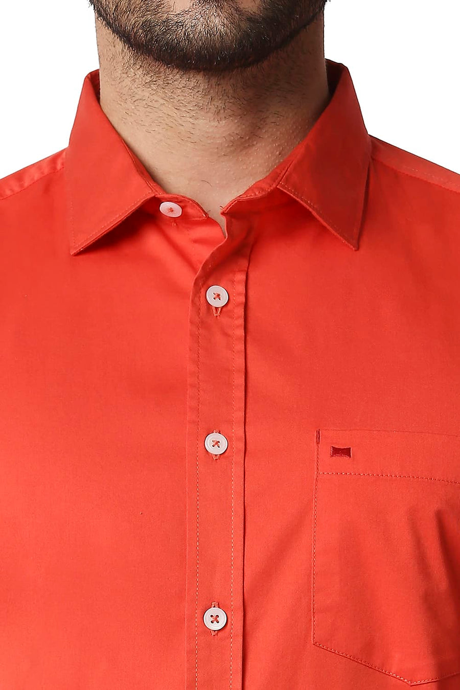 BASICS SLIM FIT CAYENNE PINK TWILL STRETCH SHIRT
