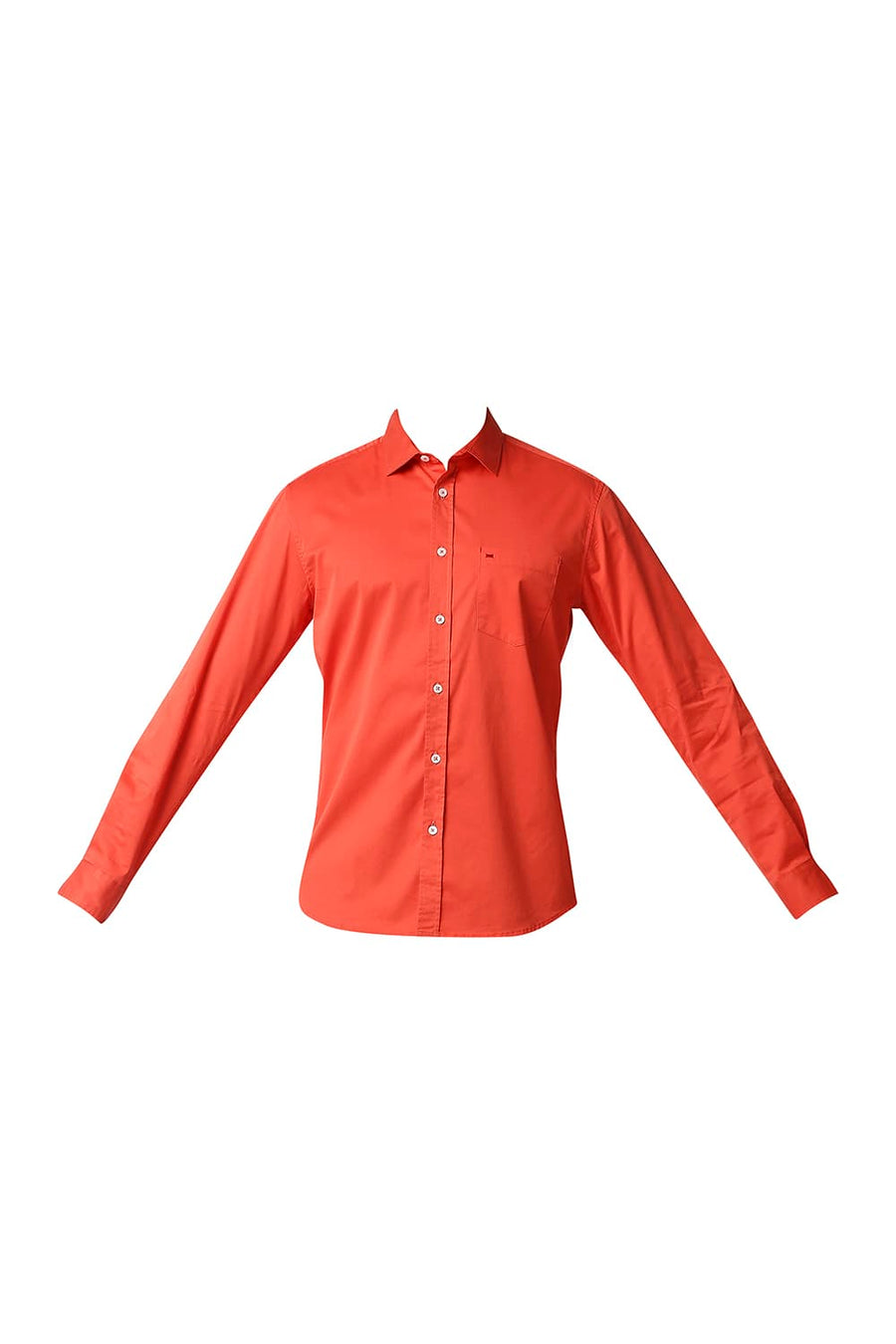 BASICS SLIM FIT CAYENNE PINK TWILL STRETCH SHIRT