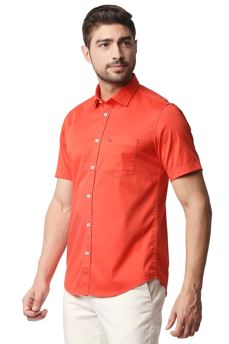 BASICS SLIM FIT TWILL STRETCH HALFSLEEVES SHIRT