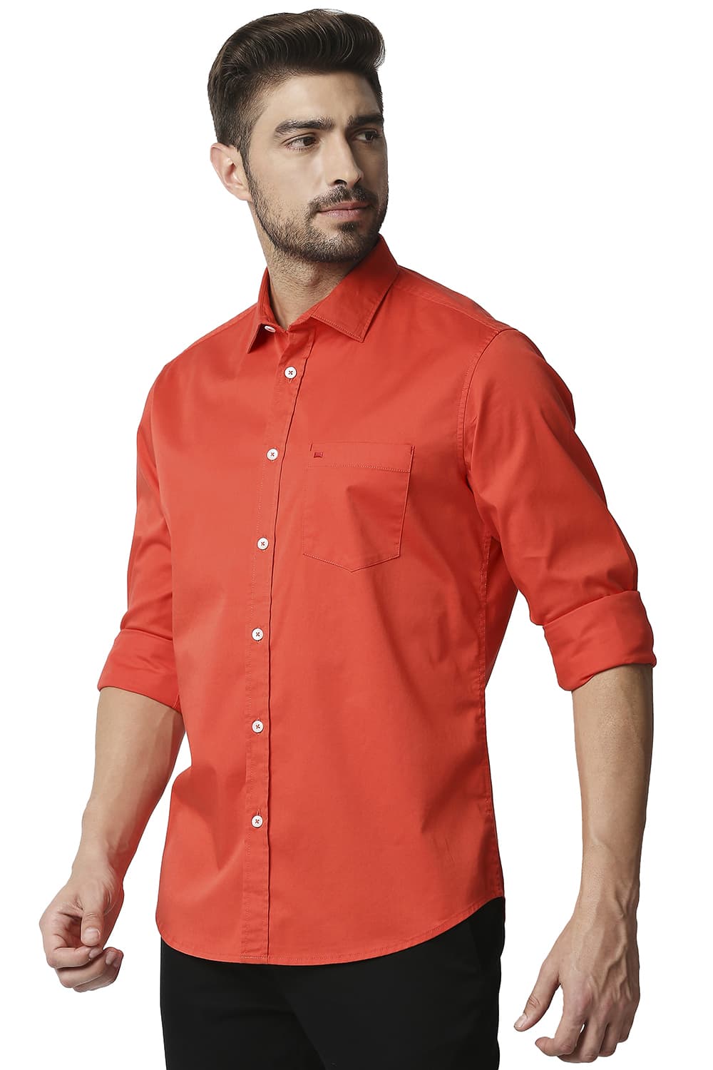 BASICS SLIM FIT TWILL STRETCH SHIRT