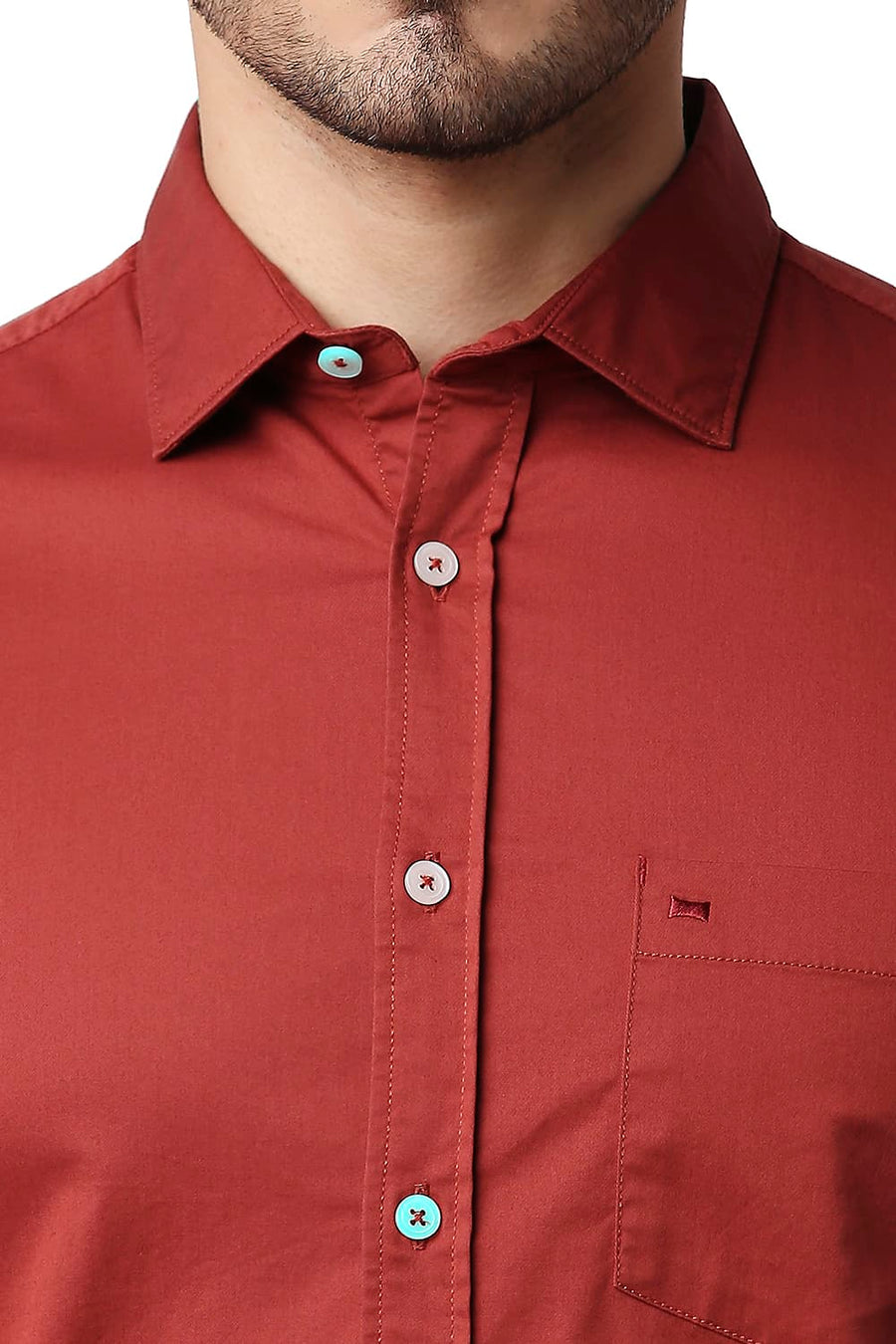 BASICS SLIM FIT NOVA RED TWILL STRETCH SHIRT