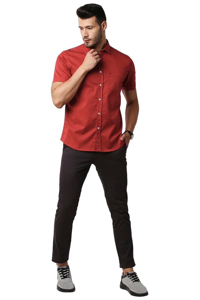 BASICS SLIM FIT TWILL STRETCH HALFSLEEVES SHIRT