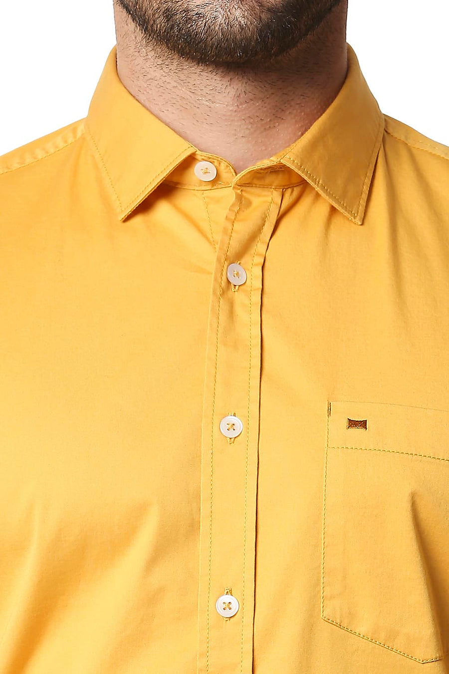 BASICS SLIM FIT SYMPHONIC YELLOW TWILL STRETCH SHIRT