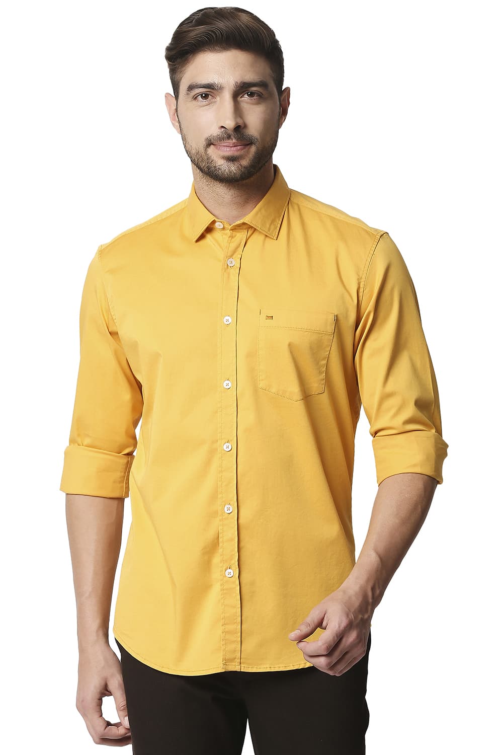 BASICS SLIM FIT TWILL STRETCH SHIRT