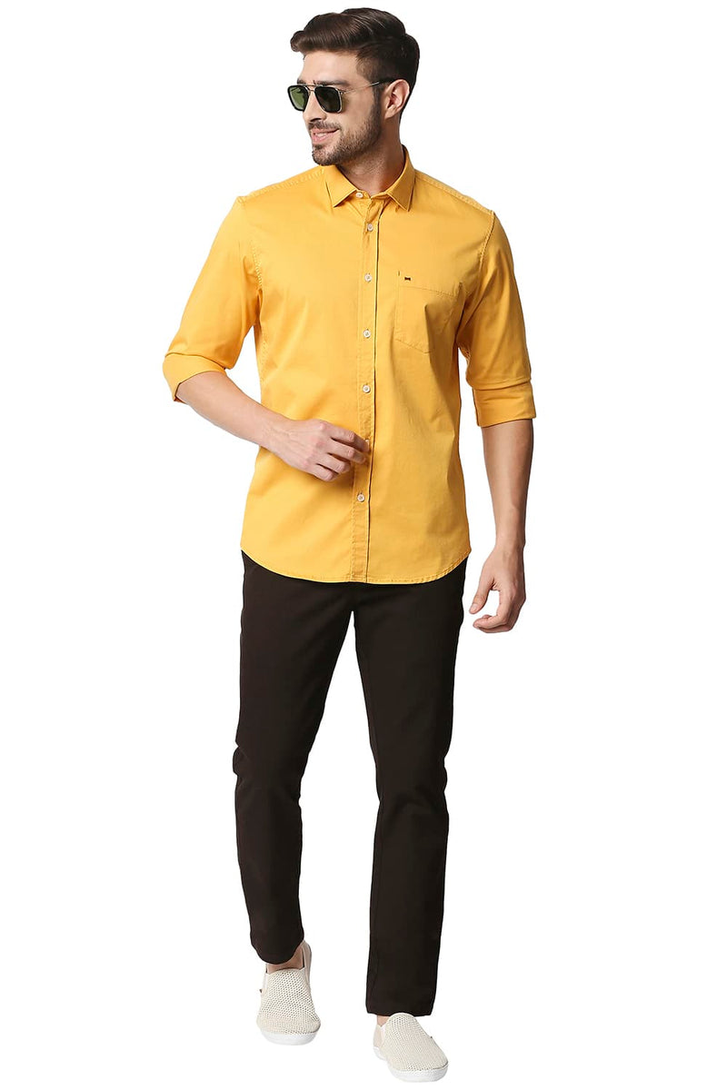 BASICS SLIM FIT TWILL STRETCH SHIRT