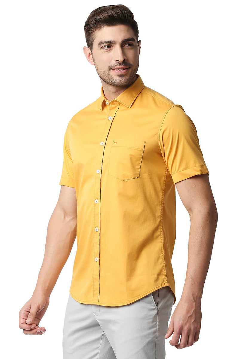 BASICS SLIM FIT TWILL STRETCH HALFSLEEVES SHIRT