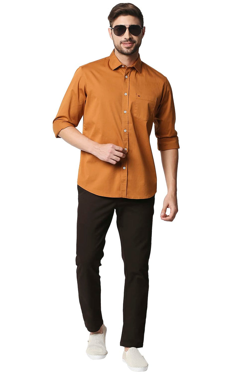 BASICS SLIM FIT TWILL STRETCH SHIRT