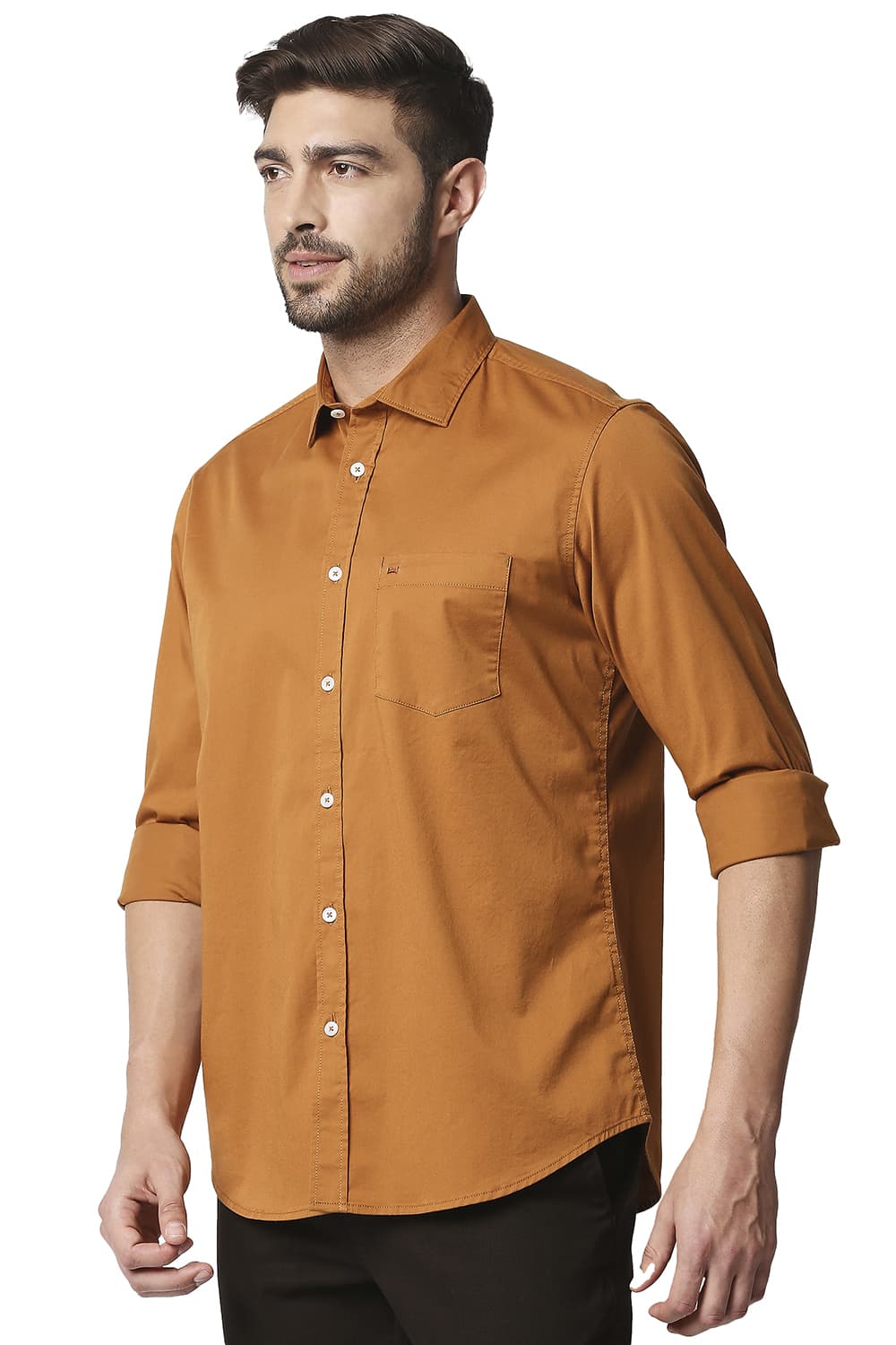 BASICS SLIM FIT TWILL STRETCH SHIRT