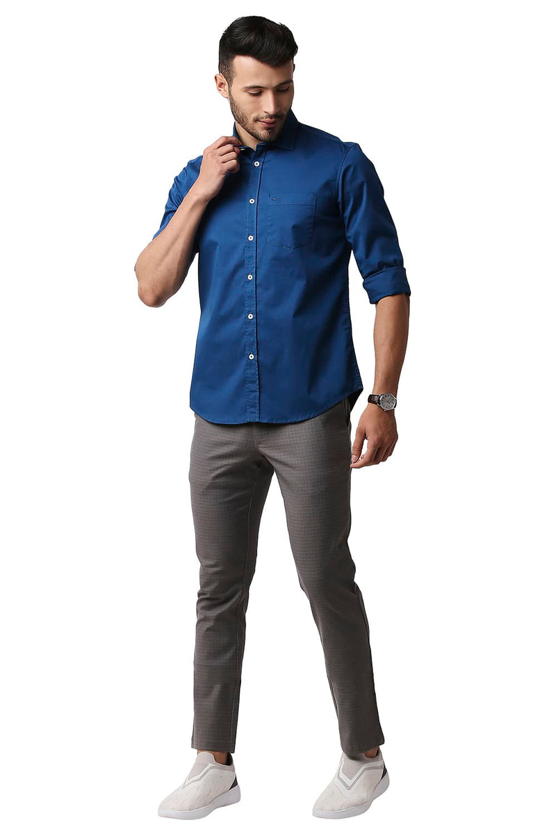 BASICS SLIM FIT TWILL STRETCH SHIRT