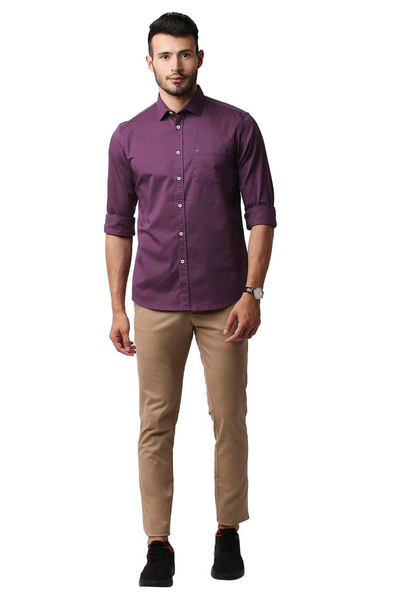 BASICS SLIM FIT TWILL STRETCH SHIRT