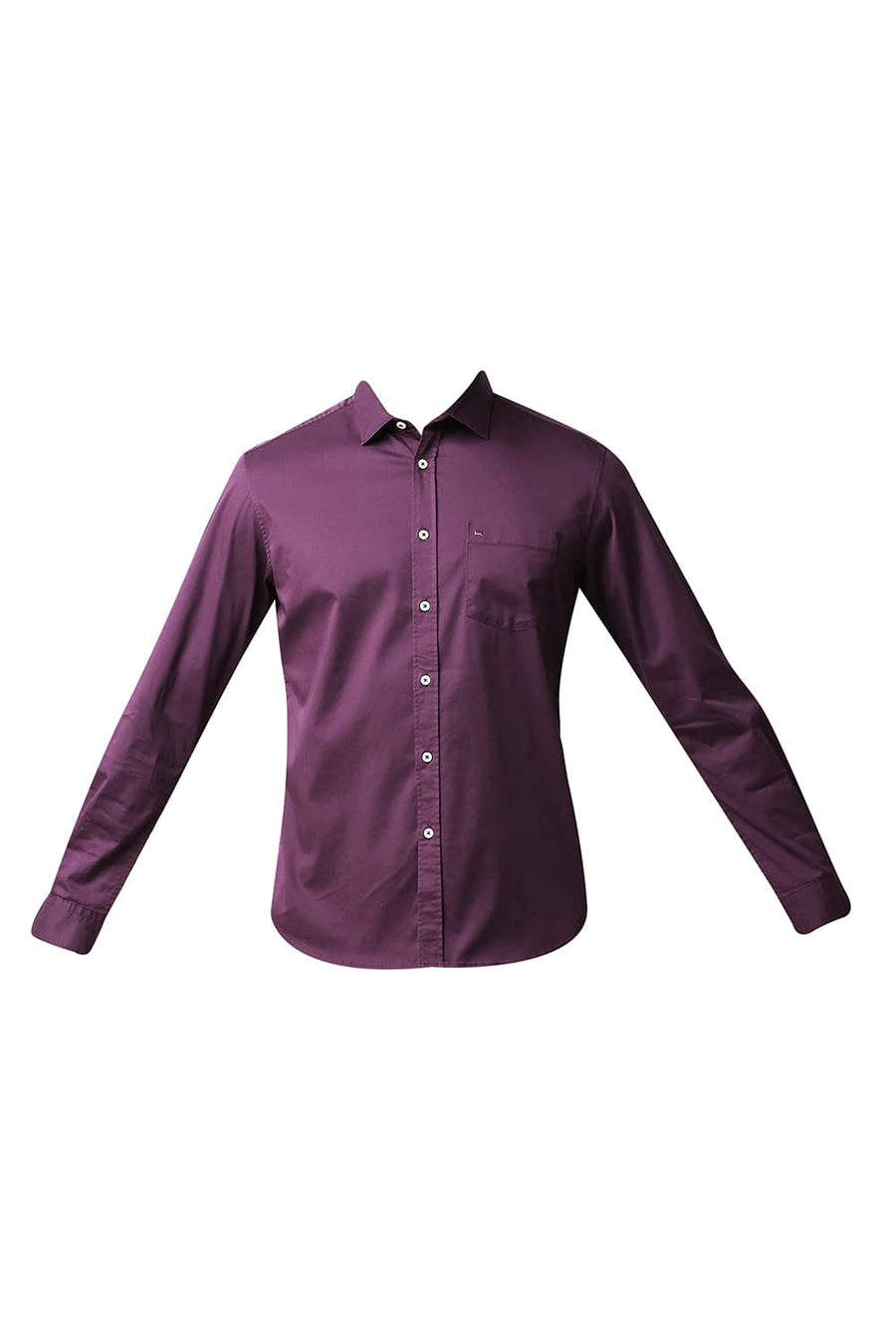 BASICS SLIM FIT PHLOX PURPLE TWILL STRETCH SHIRT